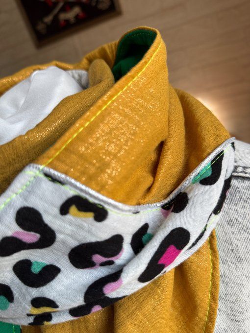 Foulard chèche Ocre irisé