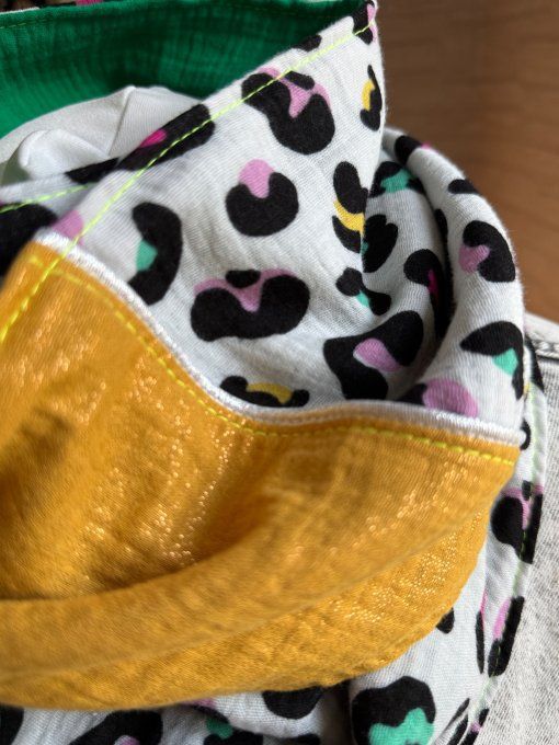 Foulard chèche Léopard coloré