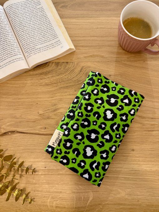 Couvre livre Léopard vert