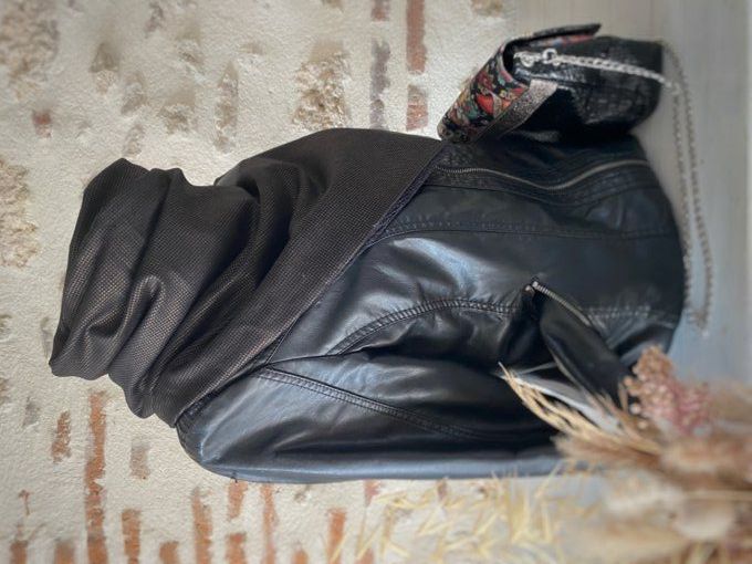 Echarpe chèche Mini Pied de Poule noir-doré