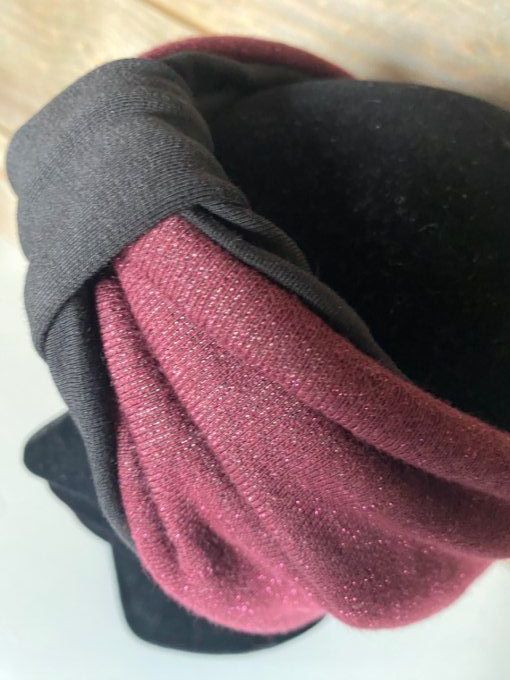 Bandeau cache oreilles Bordeaux paillettes