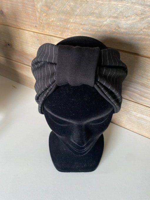 Bandeau cache oreilles Noir rayé
