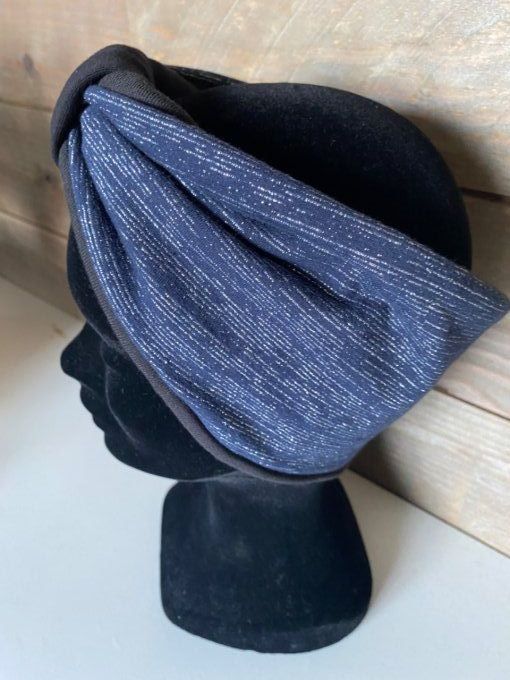 Bandeau cache oreilles Bleu Lurex