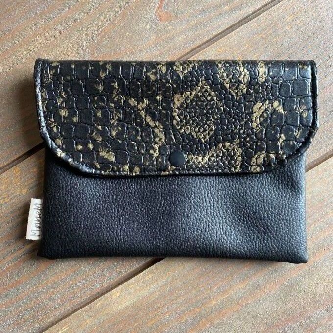 Pochette Original Croco Snake Noir